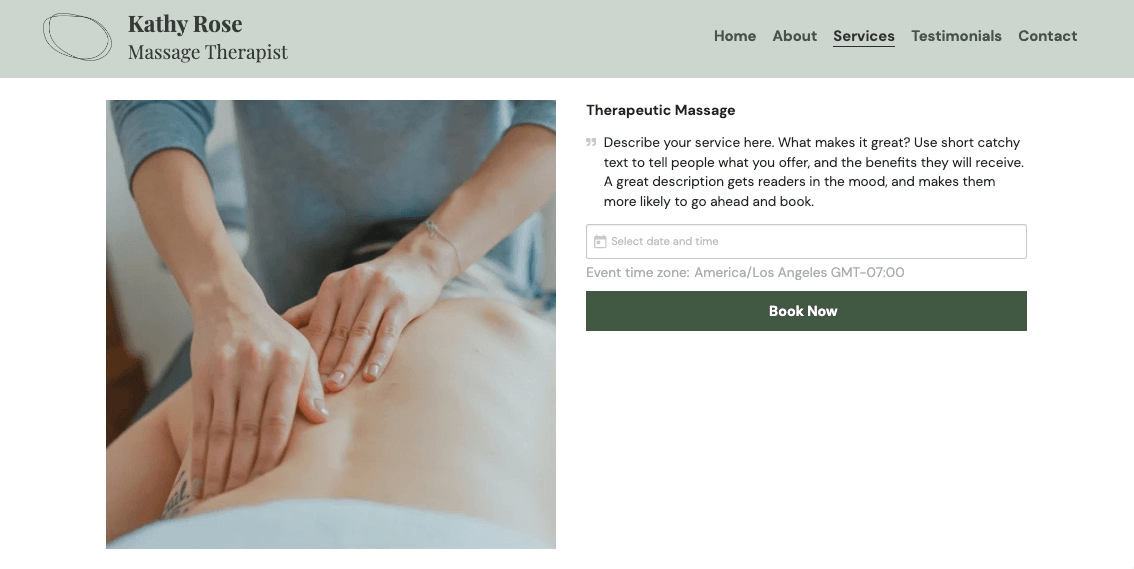 null Kathy Rose Template: Add Booking Section on Your Healthcare Website